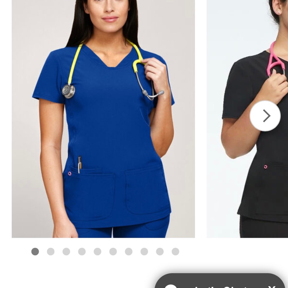 Heart Soul v-neck scrub top galaxy blue xxs